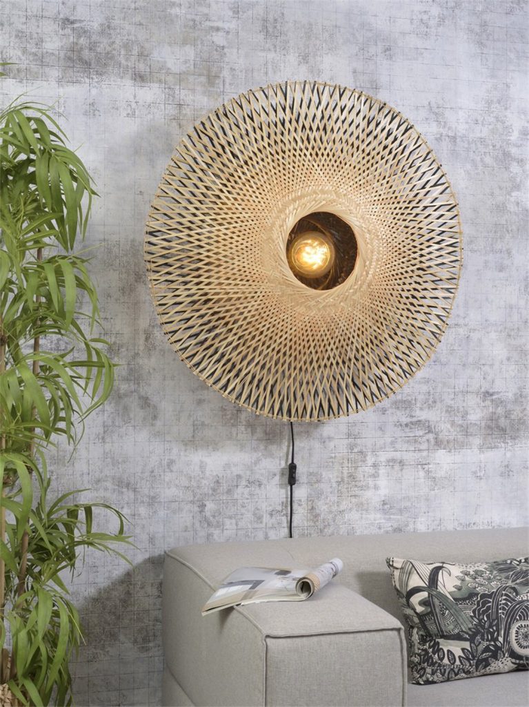 Wall lamp Kalimantan bamboo flat, L