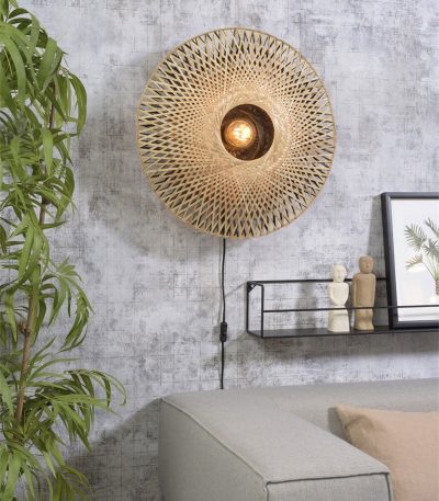 Wall lamp Kalimantan bamboo flat, M