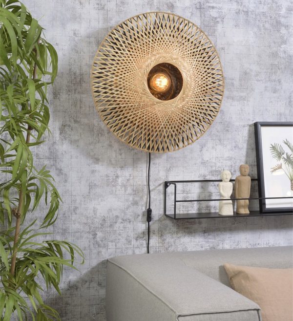 Wall lamp Kalimantan bamboo flat, M