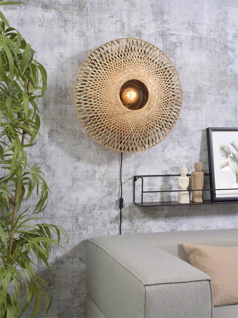 Wall lamp Kalimantan bamboo flat, M