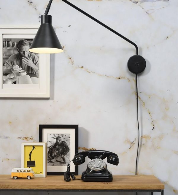 ZIDNA LAMPA Lyon, crna