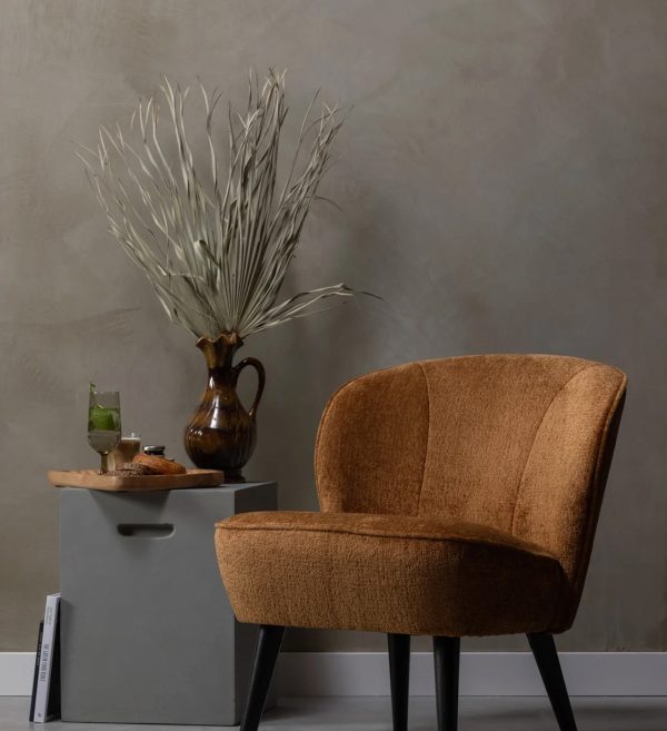 Fotelja Sara structure velvet cognac 1