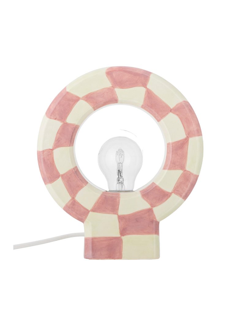 STOLNA LAMPA VIALINI, ruža, kamenina