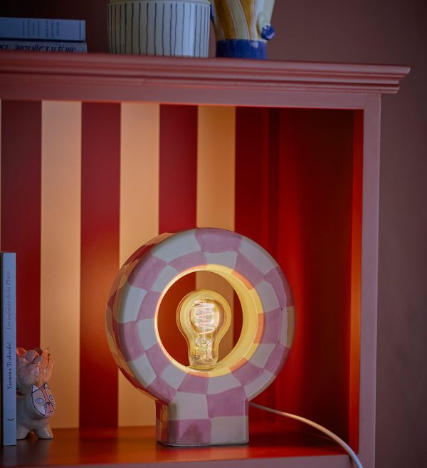 STOLNA LAMPA VIALINI, ruža, kamenina3